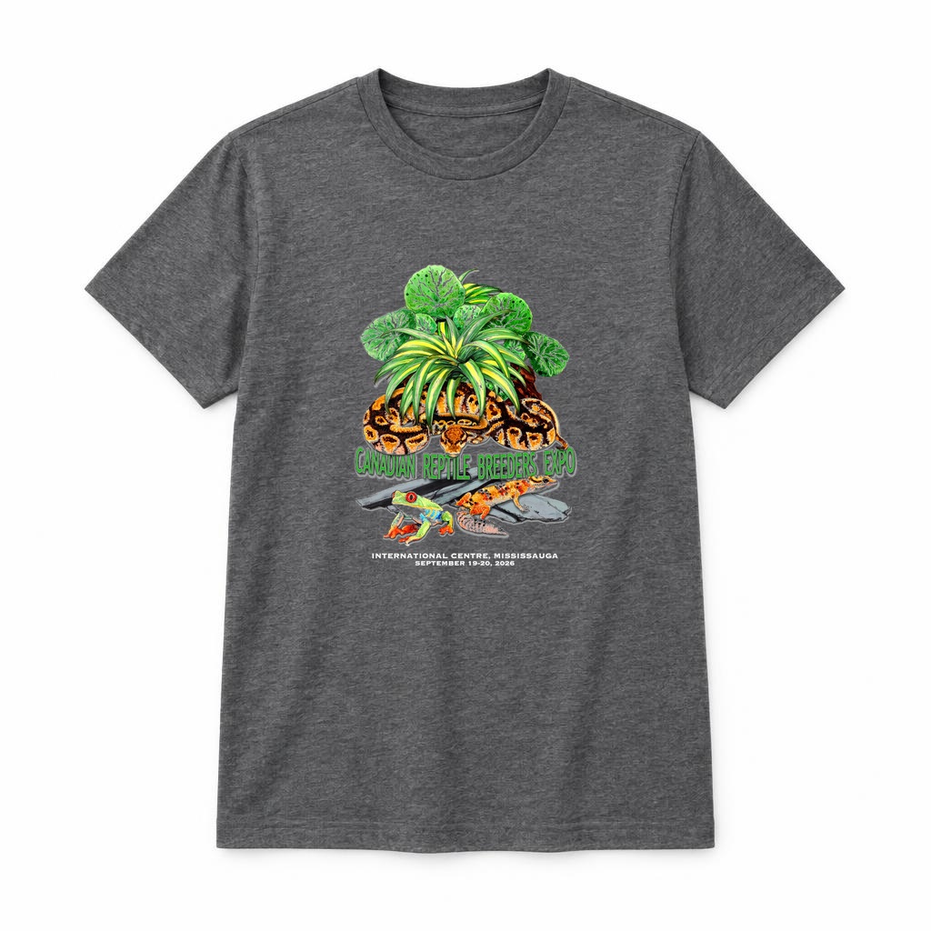 Canadian Reptile Breeders Expo T-Shirt — Dark Heather Grey