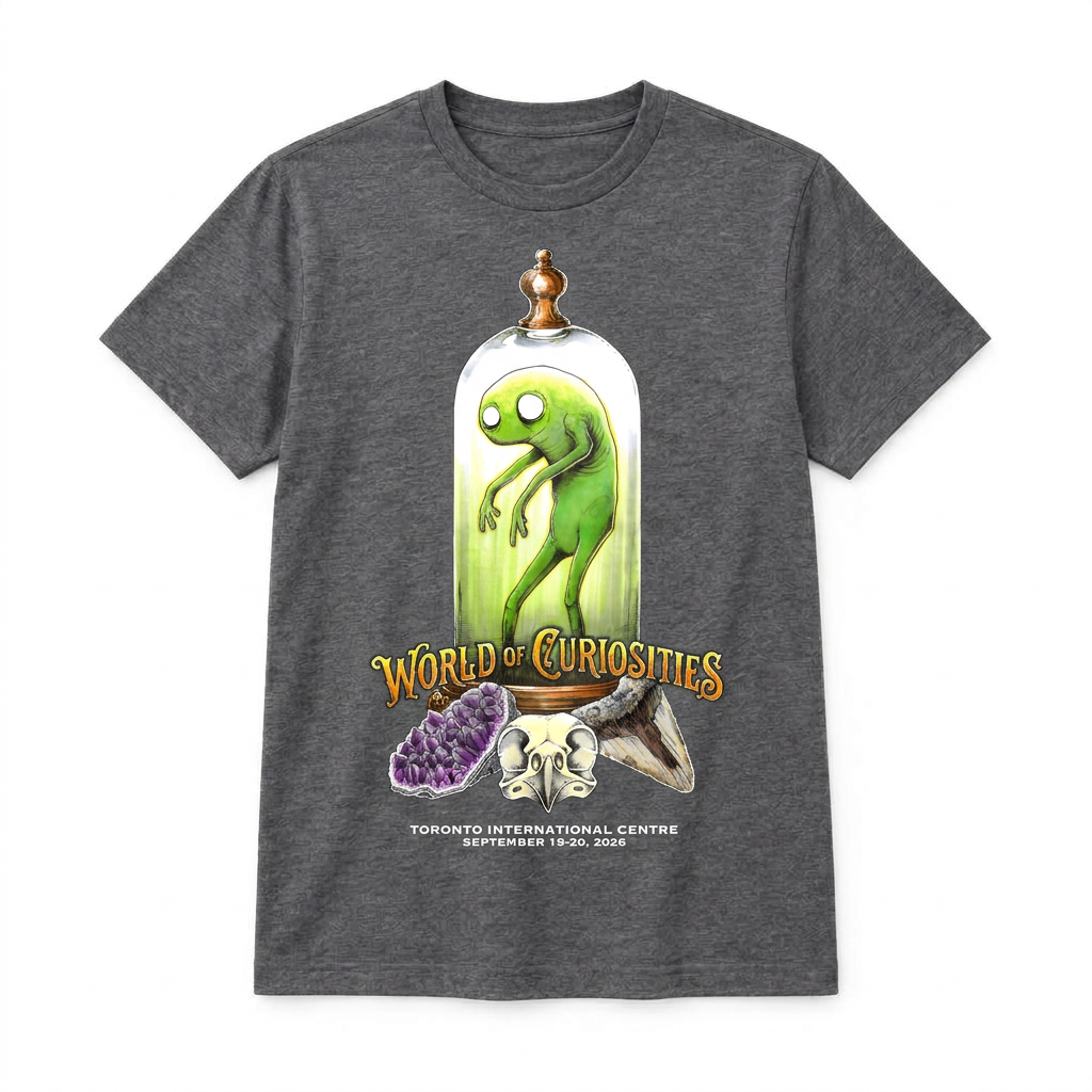 World of Curiosities T-Shirt — Dark Heather Grey